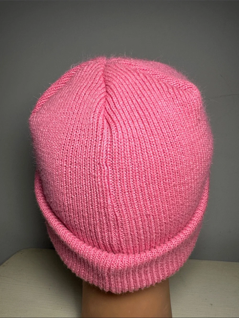 adidas oversized slouchy Pink Cuffed Knit Beanie with Trefoil Logo